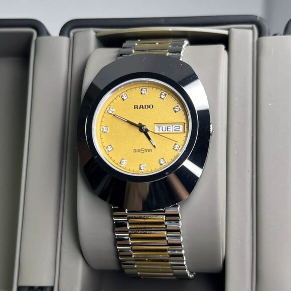 RADO Diaster Original Two Tone Day Date Quartz Unisex Watch Box Papers R12391633 - Picture 2 of 13